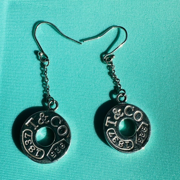 Tiffany & Co: Circle Drop Earrings, 1837, 925 Sterling Silver - Picture 2 of 4